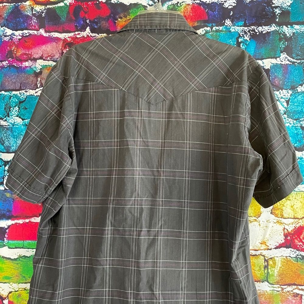Vintage Rock Creek Ranch Short Sleeve Pearl Snap Button Up Shirt 16.5 Regular - Picture 9 of 9